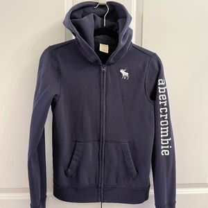 Abercrombie and Fitch Large Boys Navy Blue Zip Up Jacket